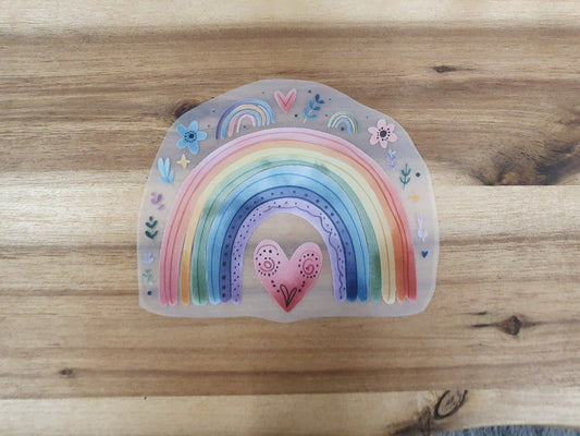 Bügelbild Regenbogen 1 Boho Herz